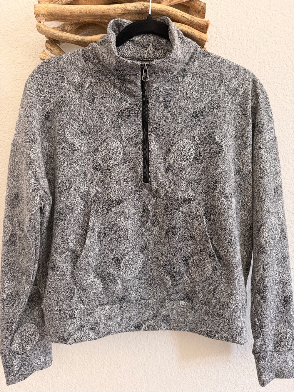 Kyoden elevated performance crop Gray Half-Zip Pullover sweatshirt sz S